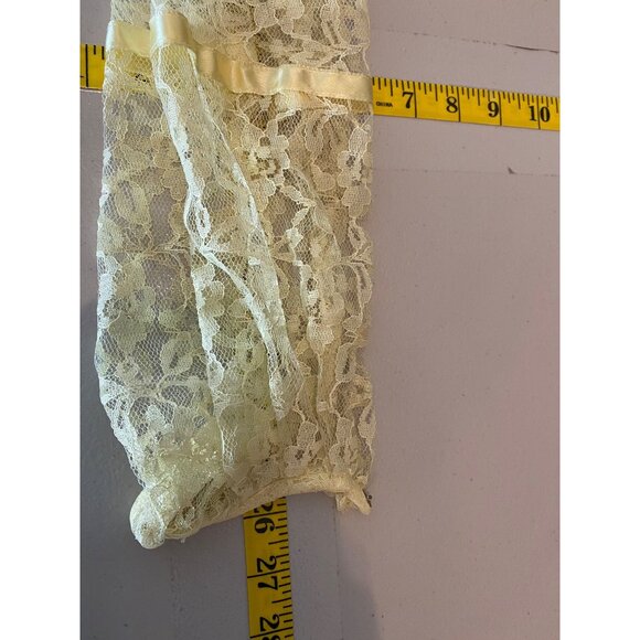 Vintage Yellow Lace & Satin Maxi Dress With Lace Jacket Size 9/10 - Picture 16 of 16